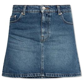 Apc Gonna mini in denim blu navy cotone Blu Blu navy