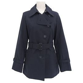 Aquascutum Polyester Trench Coat Black
