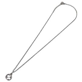 Gucci Engraved Interlocking G Chain Link Pendant Sterling Silver Large Silvery