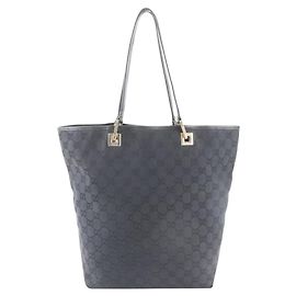 Tote Gucci GG Monogram in tela nera e pelle Nero