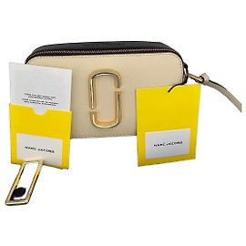 Borsa a tracolla Marc Jacobs The Snapshot in pelle beige e nera Nero Beige
