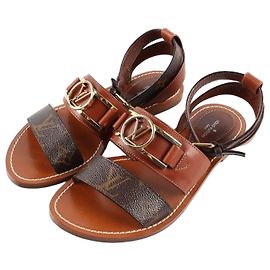 Louis Vuitton Flat Sandals Brown Brown