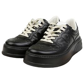 Gucci Embossed Black Leather Men's Sneakers Black