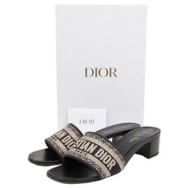 Dior Sandali slide con tacco Dwaye Deep Blue Blu