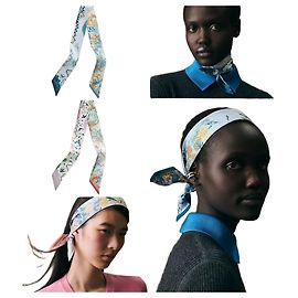 Hermès Twilly in seta Rewilding Nature Blu