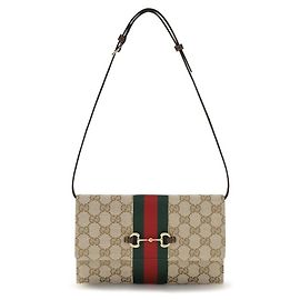 Gucci Horsebit Web Wallet Brown GG Canvas Brown
