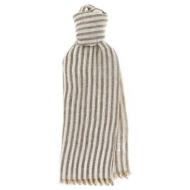 Cachecol Brunello Cucinelli de linho castanho Marrom