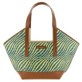 Marni Sac cabas bicolore en polyamide Vert