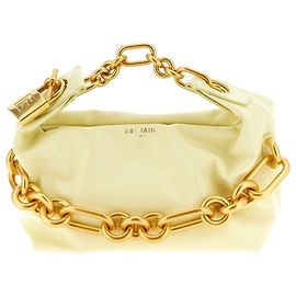 Balmain Bicolor-Handtasche aus Kalbsleder Gelb