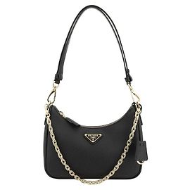 Prada Borsa a tracolla Bos Taurus in pelle di vitello nera Nero