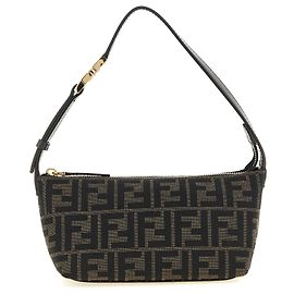 Fendi Brown Polyester Clutch Bag Brown
