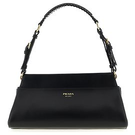 Prada Borsa a tracolla in vitello nero Nero