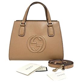 Gucci Saco Tote Soho com Alça de Mão e Ombro Marrom