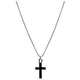 Dior Cross Silver Necklace Silvery