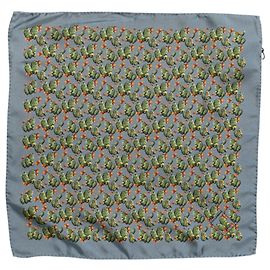 Dolce & Gabbana Lenço quadrado com estampado de cactos cinza verde Marrom