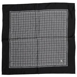 Dolce & Gabbana Lenço Quadrado com Padrão Preto e Branco Preto