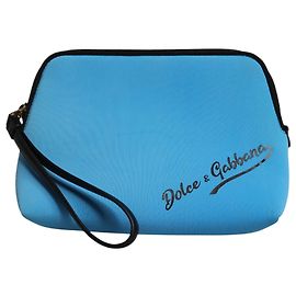 Dolce & Gabbana Clutch Pouch azul com estampado do logo DG e fecho de correr Azul