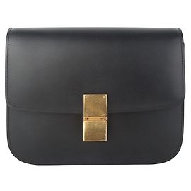 Céline Calfskin Classic Box Bag Medium Nero