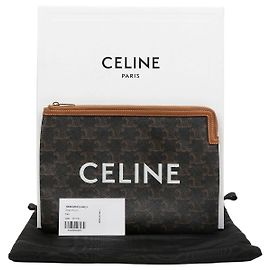 Céline Bolsa pequena de lona e pele de cordeiro Marrom