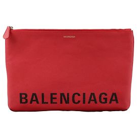 Balenciaga Clutch Bag Brown Leather Brown