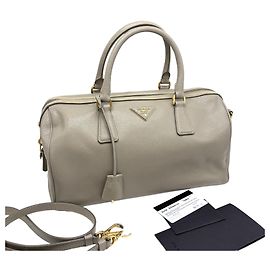 Prada Sac Boston Saffiano Lux Doré