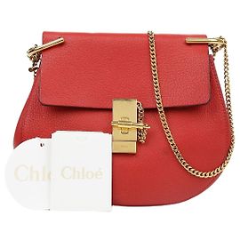 Chloé Small Drew Chain Red Shoulder Bag Red