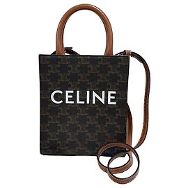 Céline Sac Bandoulière Mini Cabas Triope Marron
