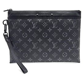 Louis Vuitton Eclipse To Go Clutch Brown Leather Brown