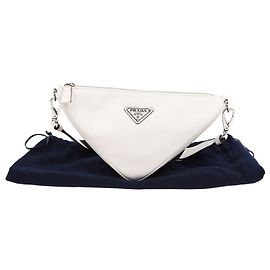 Prada Bolsa Tiracolo Triangle Marrom