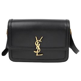Autre Marque mala Satchel Box Solferino Medium Preta com Ferragens Douradas Preto