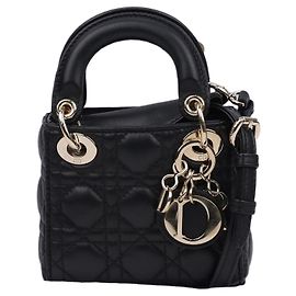 Dior Sac Lady Micro Black Cannage Lambskin Noir