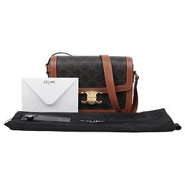 Céline Sac à épaule Classic Triomphe Canvas Tan Marron