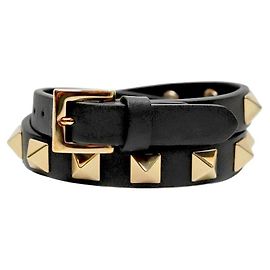 Valentino Rockstud Double Strap Bracelet Black