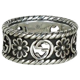 Gucci Anello Flora Interlocking Silver Argento
