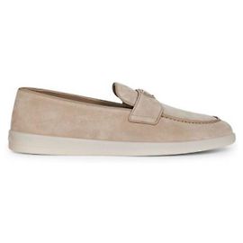 Prada Mocassins de camurça com logótipo Triangle Marrom