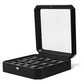 Autre Marque WOLF Heritage 15-Compartment Watch Box Black Black