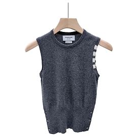 Thom Browne Kaschmir-Strickweste für Damen Grau Braun