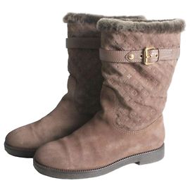 Louis Vuitton Bottines en daim marron (SKU: Marron