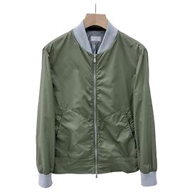 Brunello Cucinelli Nylon Bomber Blouson Jacket Olive Green Green