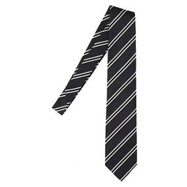 Tom Ford Stripe Silk Tie Black Black
