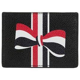 Thom Browne Kartenhalter Leder Schwarz Schwarz