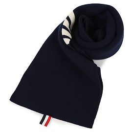Sciarpa Thom Browne Cashmere Rib 4-Bar Navy Blu