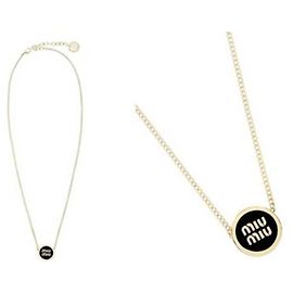 Miu Miu Collar de metal esmaltado Negro