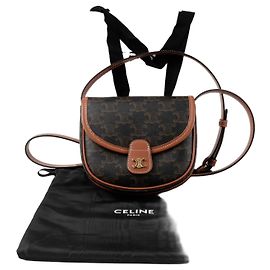 Céline Bolsa de Ombro Mini Triomphe em Lona Tan Marrom