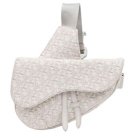 Dior Bolsa Tiracolo Oblique Saddle Bege Marrom