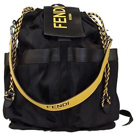 Fendi Jacquard Backpack Brown Cloth Brown