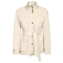 Moncler Giacca corta con cintura Maitake Marrone