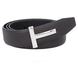 Tom Ford Cinturón reversible con hebilla de logotipo plateada Plata