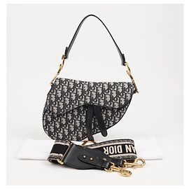 Bolso Dior Saddle Strap Jacquard Marrón Castaño