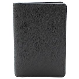 Louis Vuitton Black Monogram Midnight Pocket Organizer Card Wallet Black